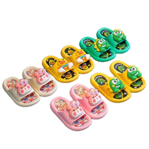 Children's Slippers Wholesale for Boys and Girls, Middle Children, Baby 3D Cartoon Home Slippers with Non-slip Soft Sole and Summer Cooling