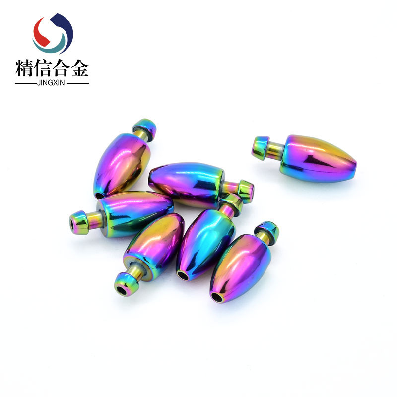 金信厂家销售钨钢子弹铅配重鱼坠 彩色钨合金配重鱼坠 规格齐全