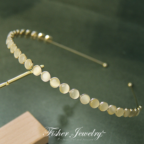 轻奢猫眼发箍 细款复古法式简约气质头箍女发卡仙气ins发饰头饰品