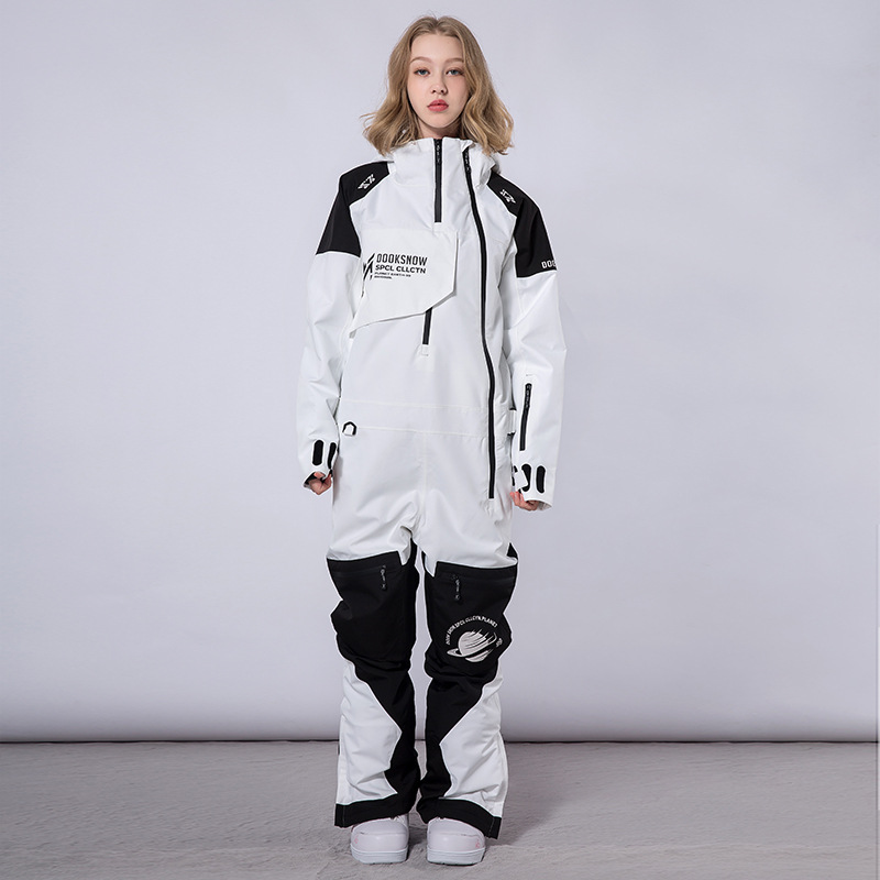 Adult One-Piece Ski Suit Set for Men, Green, Professional Snowboard and Ski Equipment, Waterproof and Warm, for Changbai Mountain