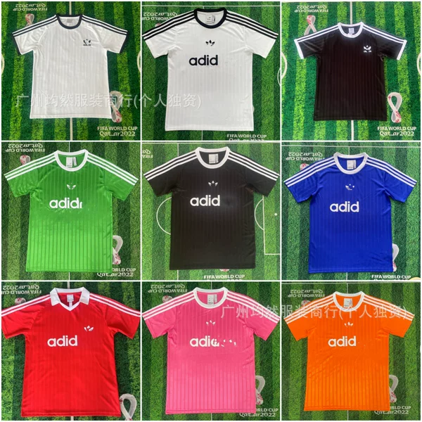 Classic Clover Series Black, White, Red, Yellow, Blue, Green, Pink Short-Sleeved Football Jerseys Special Edition Cross-Border Wholesale