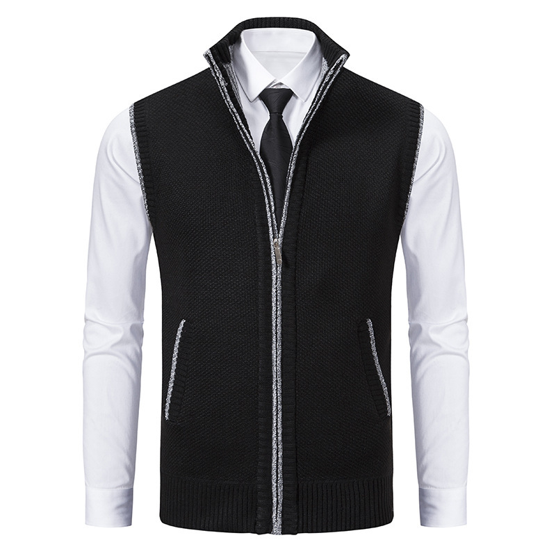 2026 Autumn New Men's Cardigan Sweater Men's Stand Collar Knitwear Jacket Vest Jacket Autumn Fashion Trend