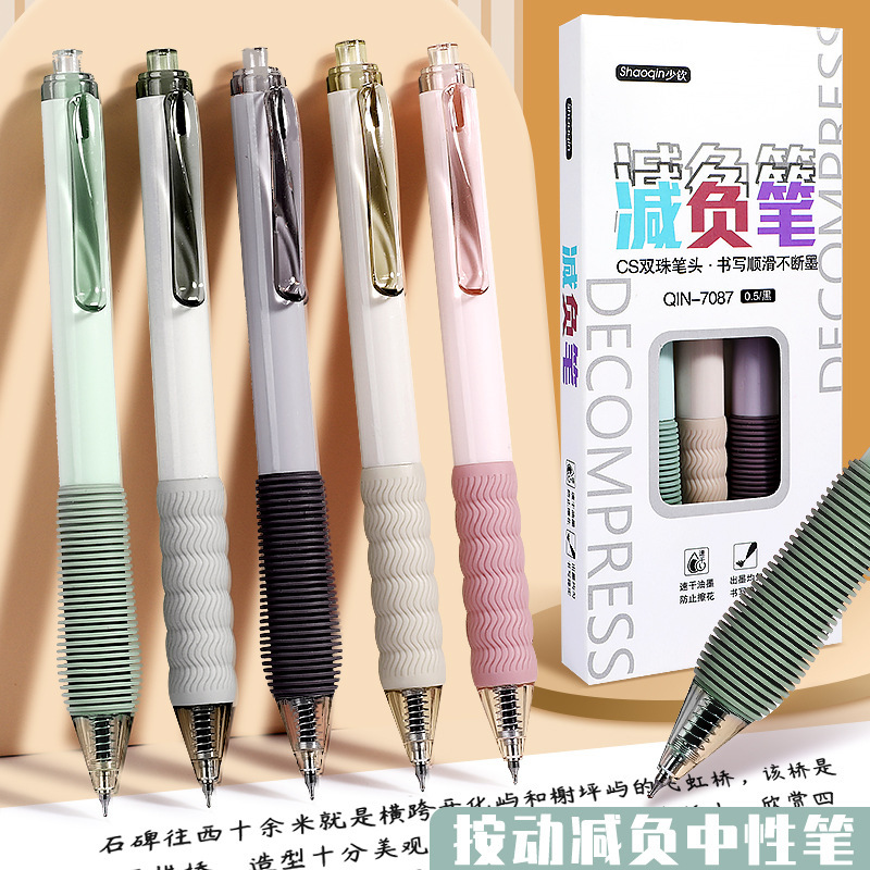 Europa Baoins bolígrafo de presión de resorte de alto valor facial vaina de descompresión de 0.5 mm suave y rápido secado lápiz de cepillo neutro