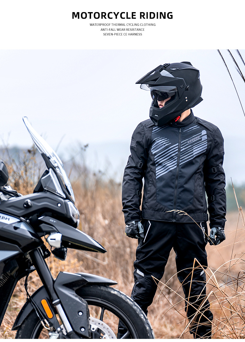 Motorcycle Riding Jacket Men Winter Waterproof Warm Anti-fall_voghion.com