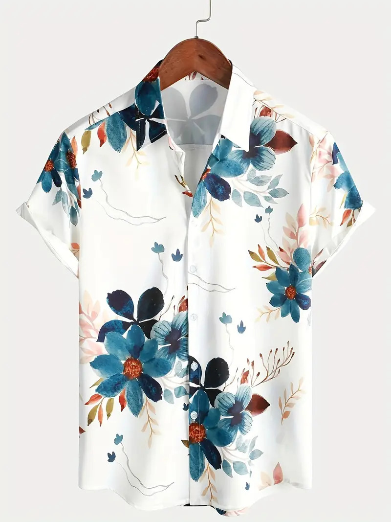 Camisa de manga corta tridimensional de alta calidad transfronteriza 2024 verano casual tendencia de moda de todo fósforo MB1