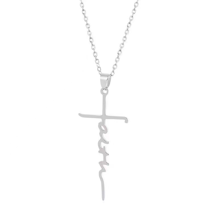 Collana da uomo con ciondolo croce dorata semplice e versatile_voghion.com