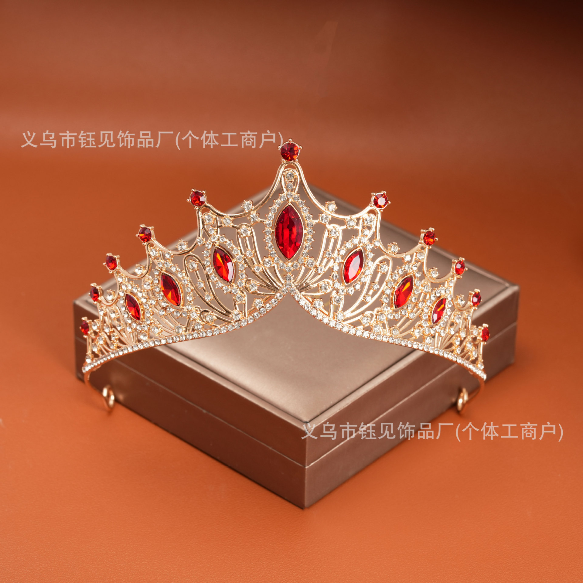 欧美跨境crown皇冠公主巴洛克王冠 儿童水晶皇冠 生日派对合金头