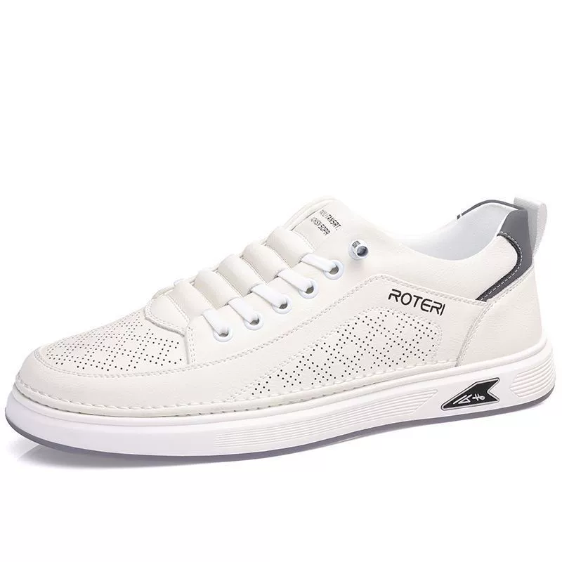 Мужские мягкие кожаные слипоны весна 2025, мягкая подошва, мягкая поверхность, модные домашние повседневные кроссовки с перфорацией