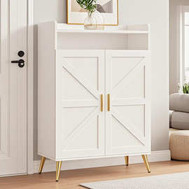 外贸亚马逊跨境LED灯鞋柜6层现代农舍入户玄关家用进门收纳储物柜