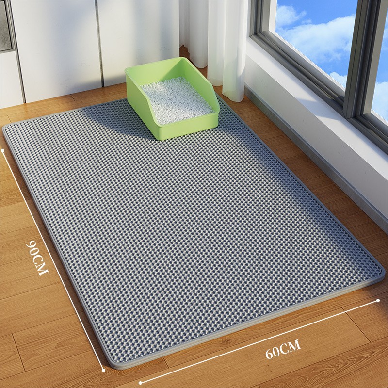 Alfombrilla de arena para gatos, antisalpicaduras, almohadilla para sacar, control de arena, antisalpicaduras, lavabo para gatos, tabla de arena con fugas, alfombrilla para mascotas, doble capa, suministros de gran tamaño