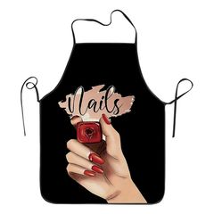 マニキュア口紅メーキャップ模様防水エプロンキッチン汚れ防止家庭用ウエスト料理袖なしマフラー卸売り