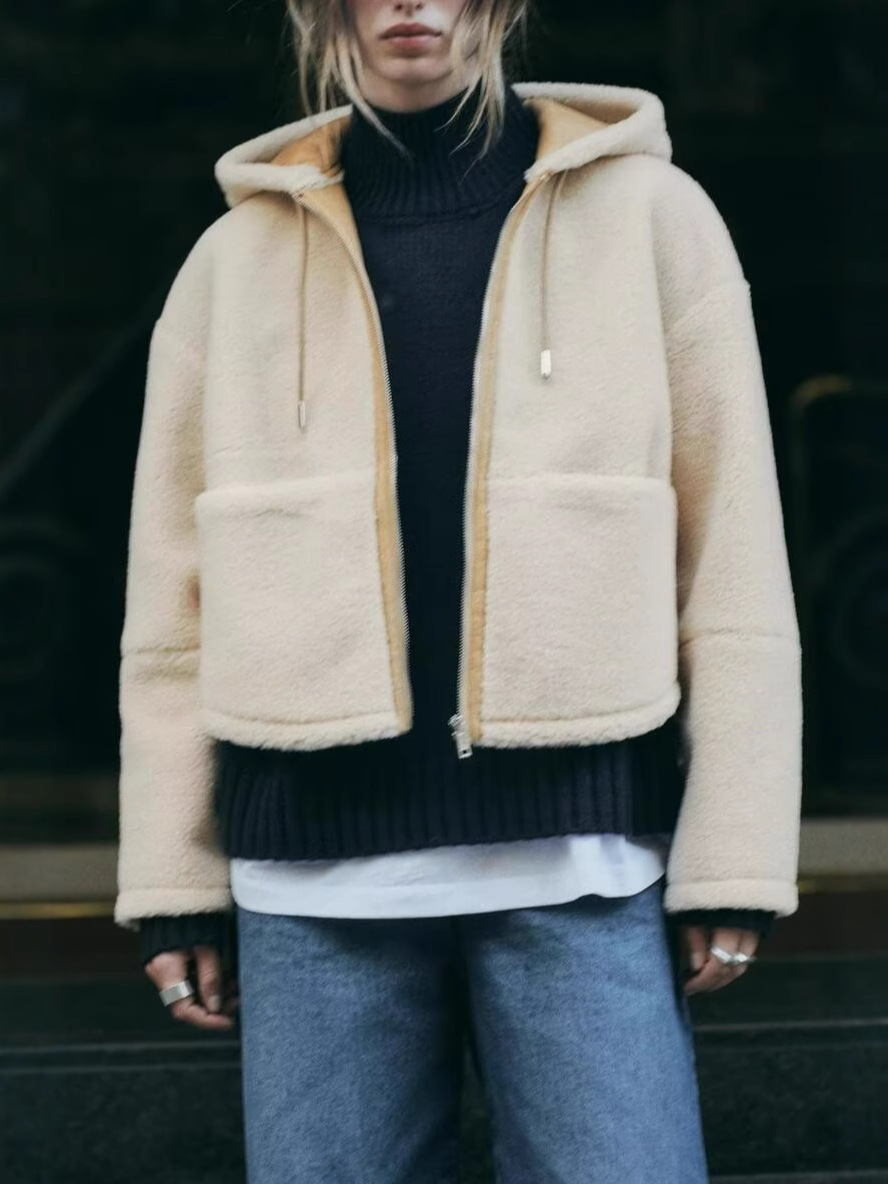 Winter velvet long-sleeve with hood