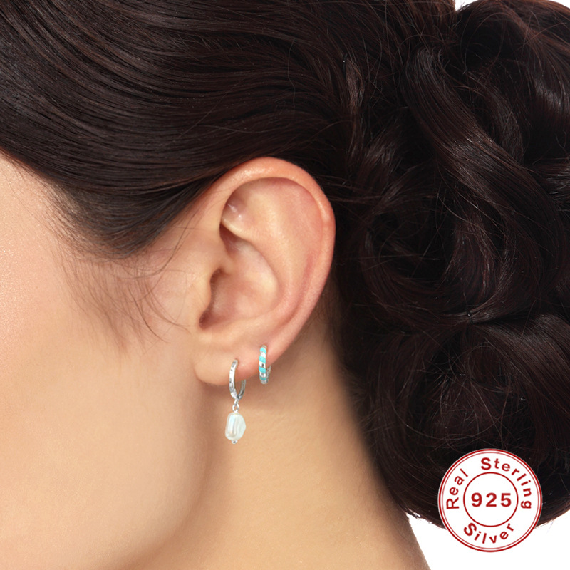 1 Par Estilo IG Estilo Simple Irregular Perla Plata Esterlina Chapados en oro de 18k Pendientes De Gota display picture 1