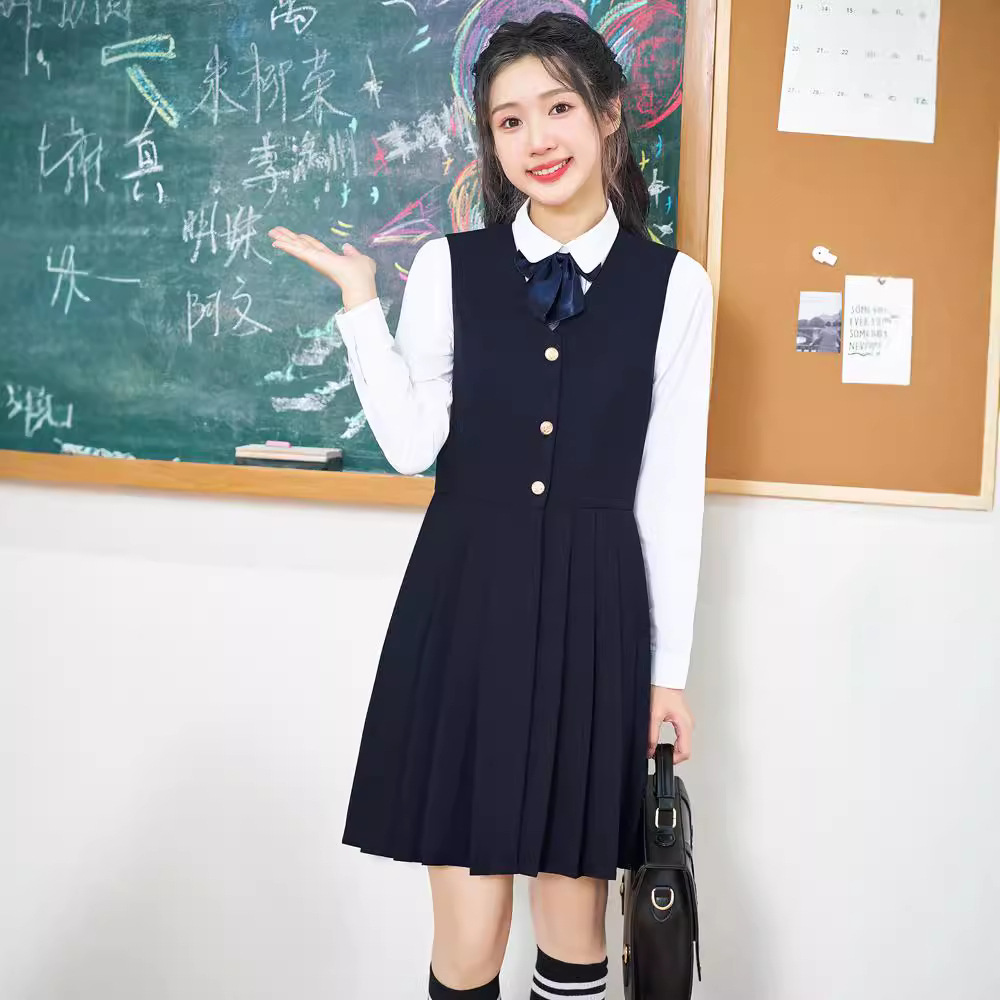 (2개) 대학 스타일 전문 정장 드레스 JK 유니폼 정장 여성 서비스 직원 착용 유치원 교사 작업복 가을