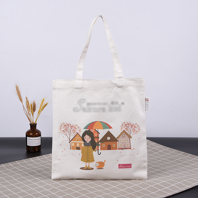 帆布袋logo定制卡通广告创意棉布礼品袋定做束口袋学生帆布包