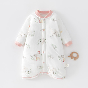 Baby Sleeping Bag Spring and Autumn Children's Winter Thin Cotton Kick-proof Warm Pajamas Baby's Cotton Padded Jumpsuit Pure Cotton Nightgown