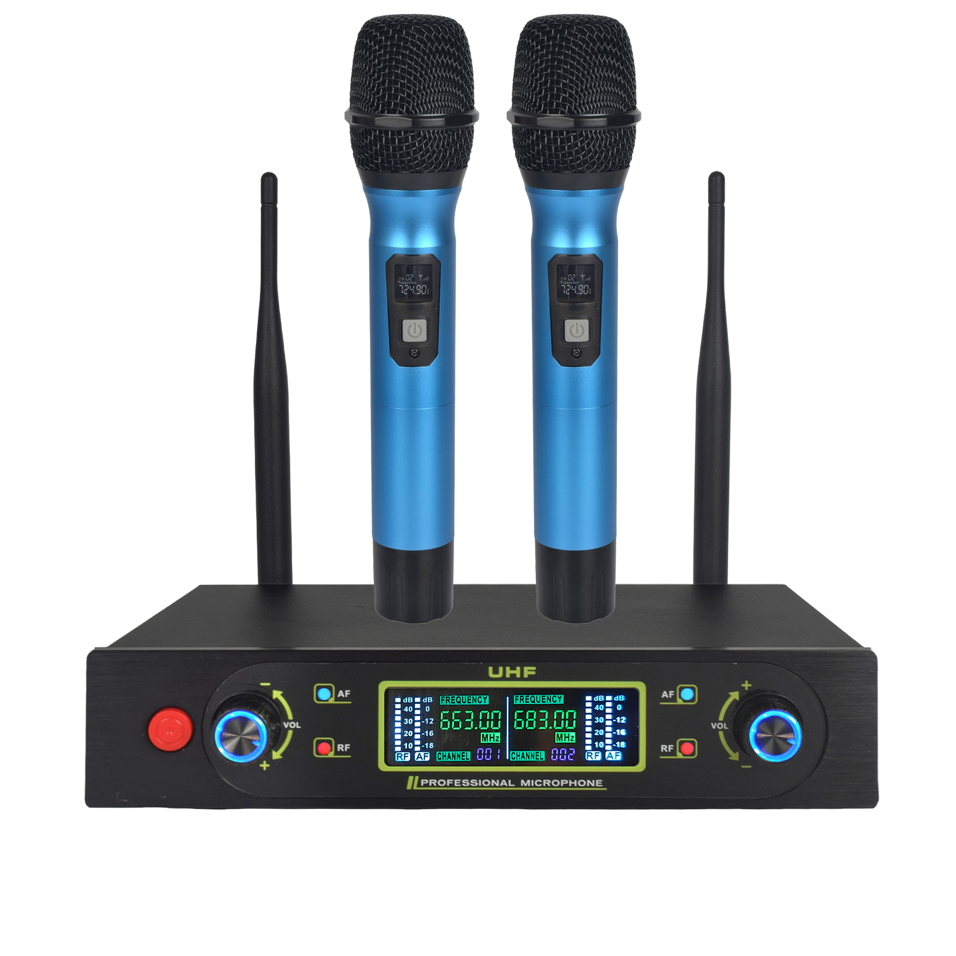 全金属无线话筒U段一拖二麦克风演讲会议家用K歌无线麦克风