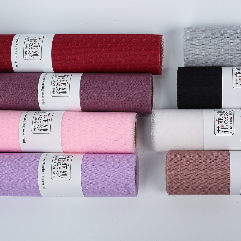 韩国点点纱网花束内衬花店鲜花包装材料资材 工厂价直供 摄影道具