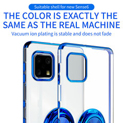 Aquos Sharp Sense6 Phone Case Compatible with Japanese Transparent Ring Clip Car Mount Magnetic TPU Electroplated