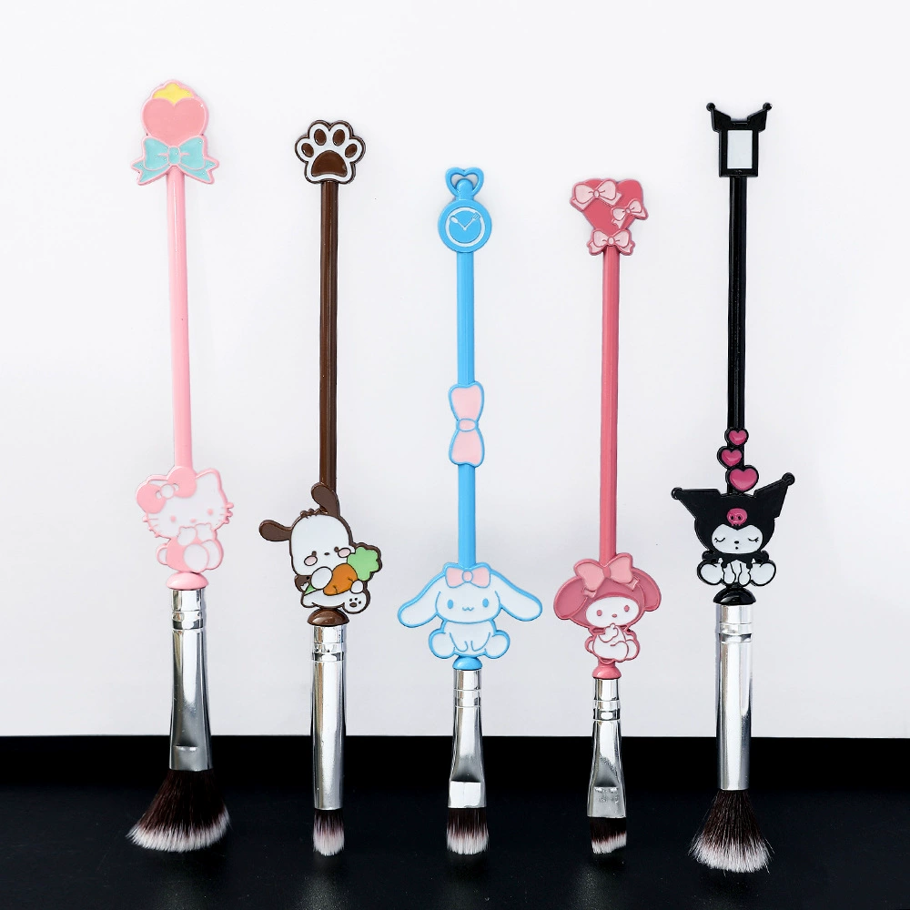 Makeup Brush Set, Hello Kitty–Style Cute Cartoon Eye Brushes, 11-piece with Cosmetic Bag Option