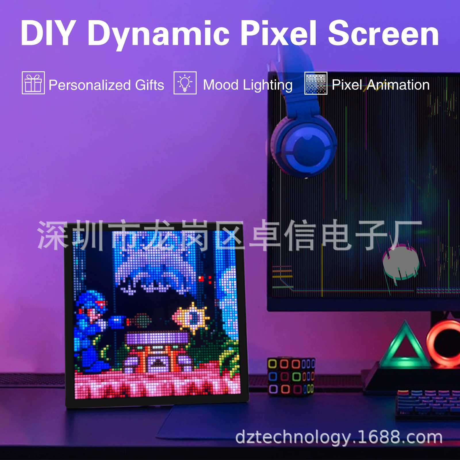 Трансграничный светодиодный пиксельный экран Bluetooth пиксельный экран DIY динамический пиксельный экран стол с пиксельной фоторамкой для распаковки головоломки артефакт