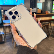 适用苹果17promax四角气囊防摔耐摔透明壳方块壳手机壳软壳13防撞