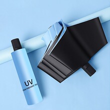 伞自动雨伞折叠伞UV太阳伞三折黑胶防晒遮阳伞晴雨两用晴雨伞批发