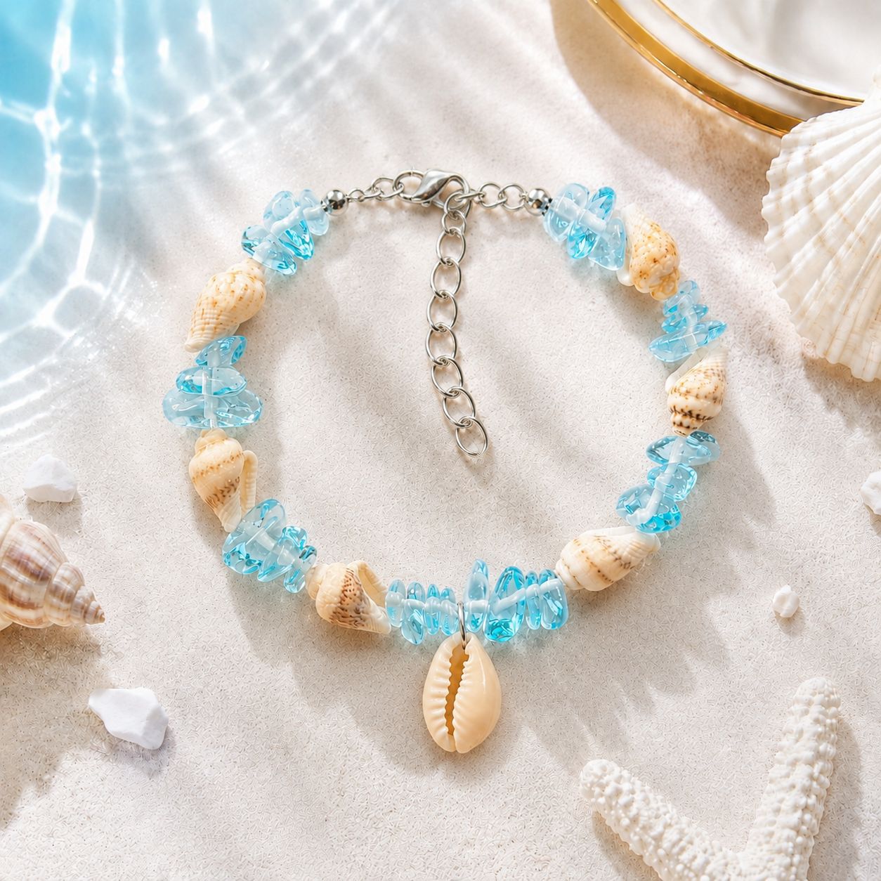 Concha natural, estrella de mar, caracola, pulsera tejida a mano, estilo oceánico, vacaciones en la playa, joyería de nicho para mujer, verano image 33