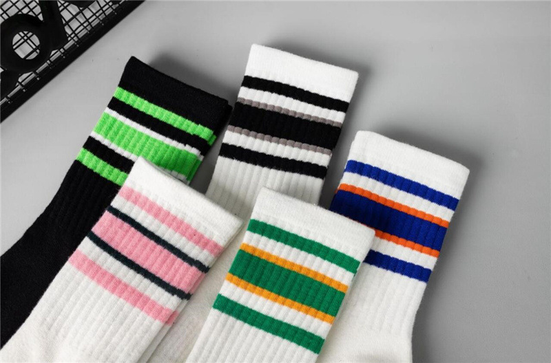 Casual, Fitness Occasion A Pair Sports Unisex Stripe Fish Shark Cotton Crew Socks
