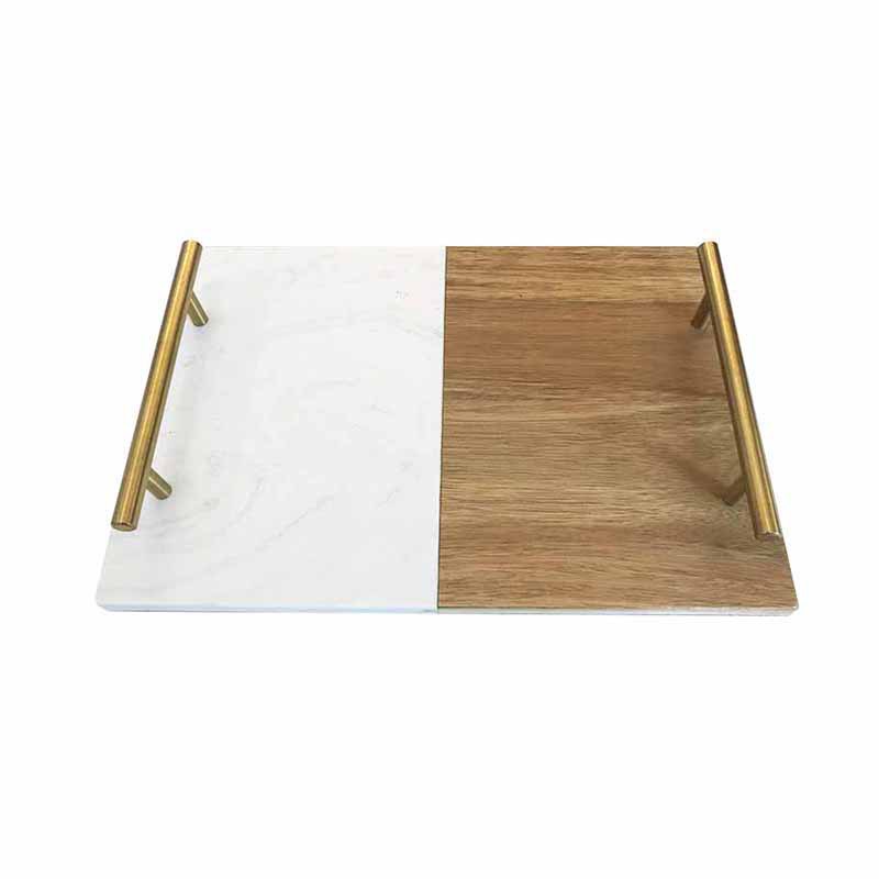 Fábrica de bandejas de mármol de estilo nórdico paneles de pastel de frutas de sushi bandejas de mármol de madera acacia