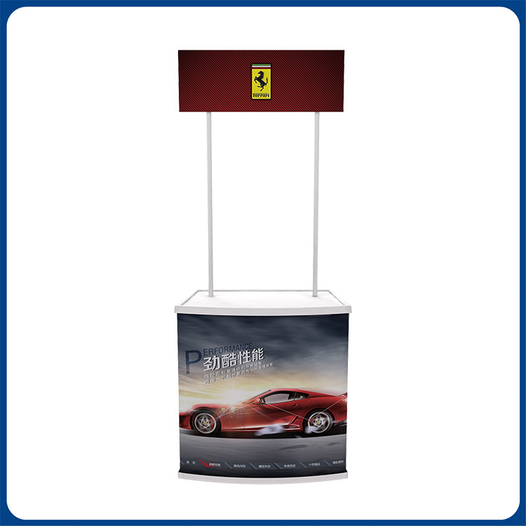 PP促销台PVC便携式折叠展示架吸塑展示台 试吃台咨询台广告桌展架