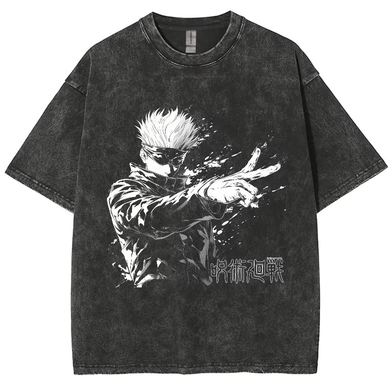 Anime Jujutsu Kaisen Gojo Satoru t Shirts Washed Men Women C Anime Jujutsu Kaisen Gojo Satoru t Shirts Washed Men Women C