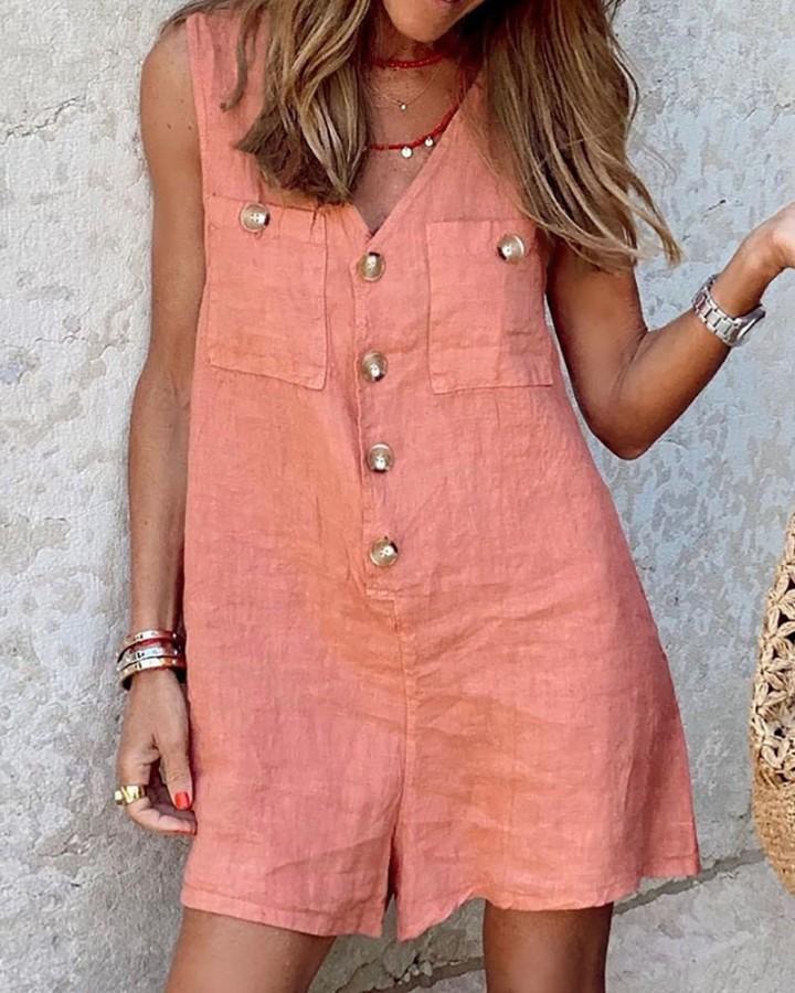 Urban Style Cotton-Linen Jumpsuit - Lifestyle