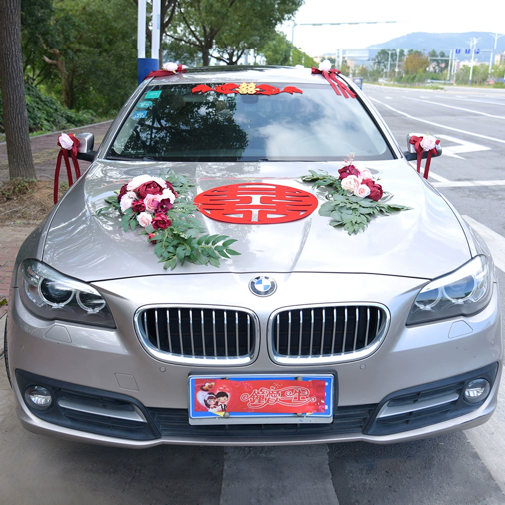 Свадебная свадебная украшение автомобиля 937 Китайский свадебный автомобиль главный свадебный автомобиль круглый хай символ роза имитация цветок свадебный набор автомобиля реальная цена