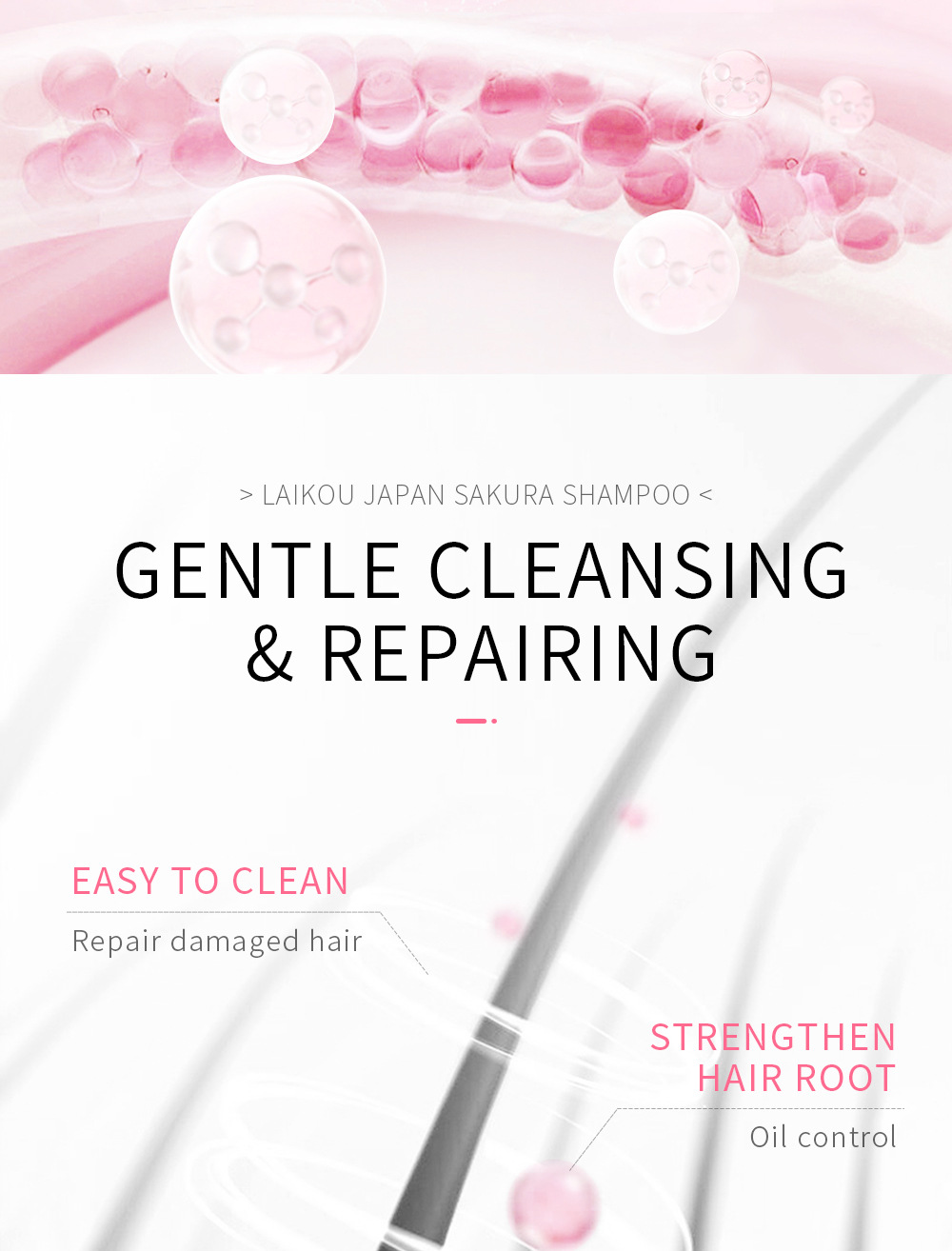 LAIKOU Sakura Shampoo cleanses hair, provides soft, smooth and refreshing hair with a lingering fragrance. Wholesale from the manufacturer undefined