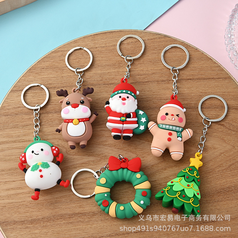 New Christmas small gift Christmas keychain Christmas small gift Christmas tree keychain elk keychain