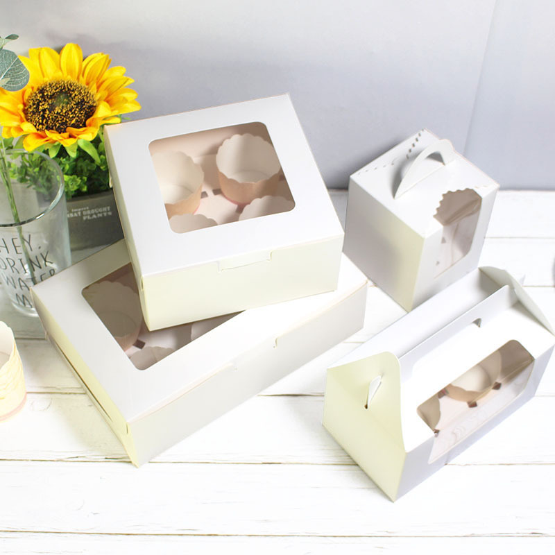 纸杯蛋糕打包盒2/4/6粒杯子蛋糕包装盒单个12粒蛋挞盒子一次性