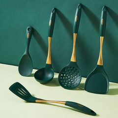 304 Silicone Kitchen Spatula, Home Use Strainer, Stir-Frying Spoon, Non-Stick Pan Special Spoon, Rice Turning Spoon, High-Temperature Resistant Skillet Spatula, Kitchen Utensil Set