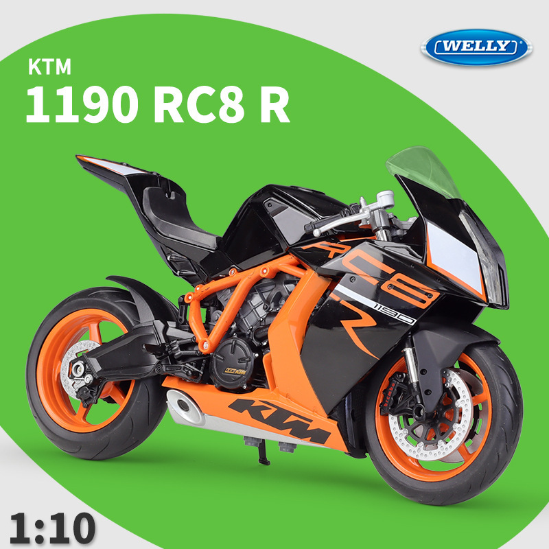 WELLY Wiley 1:10KTM 1190 RC8R Highway Heavy Machine Simulation Alloy Motorcycle Finished Locomotive Model WELLY Wiley 1:10KTM 1190 RC8R Highway Heavy Machine Simulation Alloy Motorcycle Finished Locomotive Model