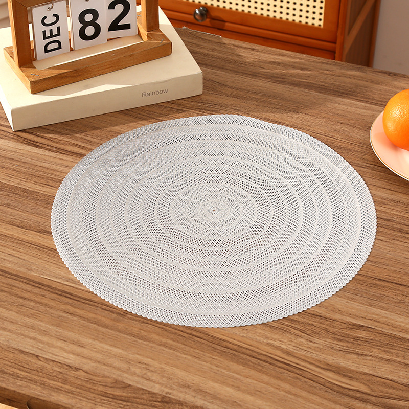 Transfronterizos románticos franceses almohadillas de comedor de PVC redondas creativas hueco simple almohadilla de aislamiento térmico almohadilla impermeable de restaurante