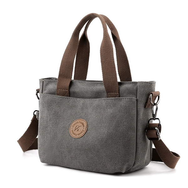Gray K-1699 cotton canvas bag