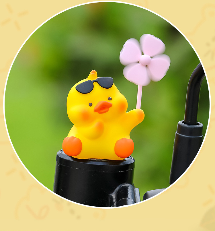 Summer New Cute Windmill Fawn Electric Car Doll Ornaments Car Breaking Duck Motorcycle Bicycle Ornaments