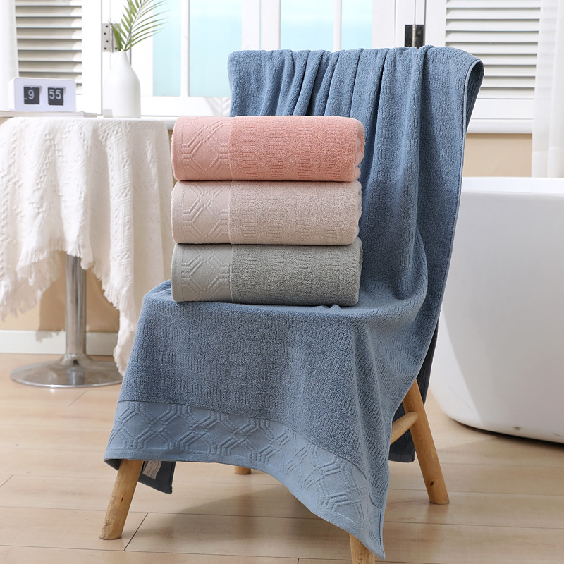 Pure Cotton Bath Towel, Extra Thick, Water-Absorbent, Quick-Drying Bath Towel, Swimming Fitness Thickened Gaoyang Wholesale Large Bath Towel