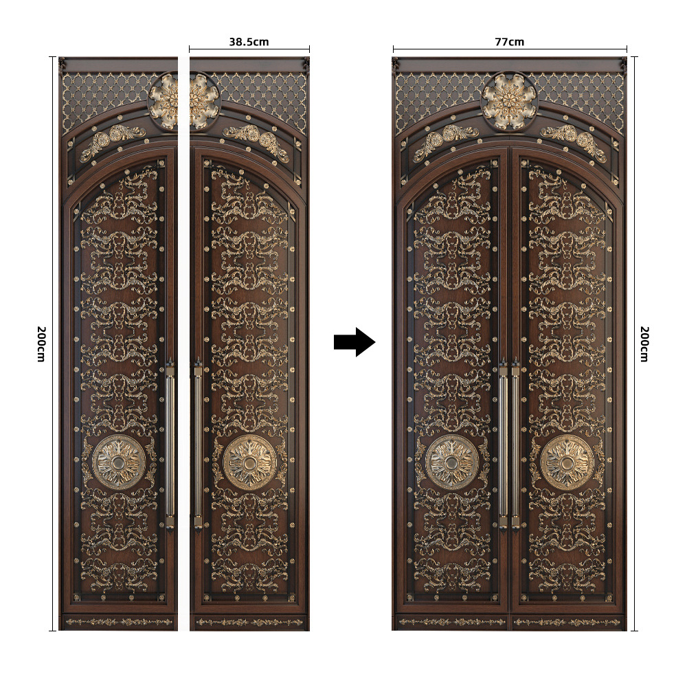 Pegatinas para puertas 3D respetuosas con el medio ambiente, autoadhesivos, fabricantes de origen al por mayor, patrones populares transfronterizos de alta definición, adhesivos para puertas impermeables, a prueba de aceite y antiincrustantes