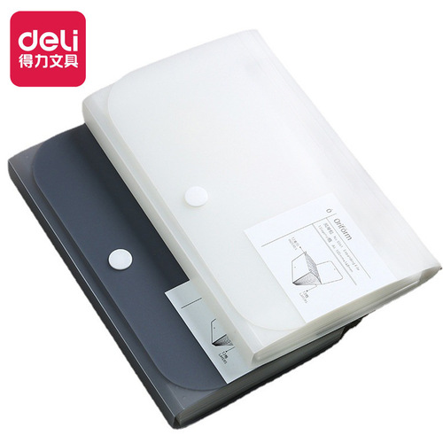 Deli 5561 small organ bag student multi-layer folder classification information bag A6 mini storage folder bill bag