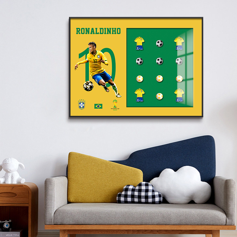 Pintura decorativa de camiseta de fútbol físico C Luo Beckham colección de carrera de estrellas