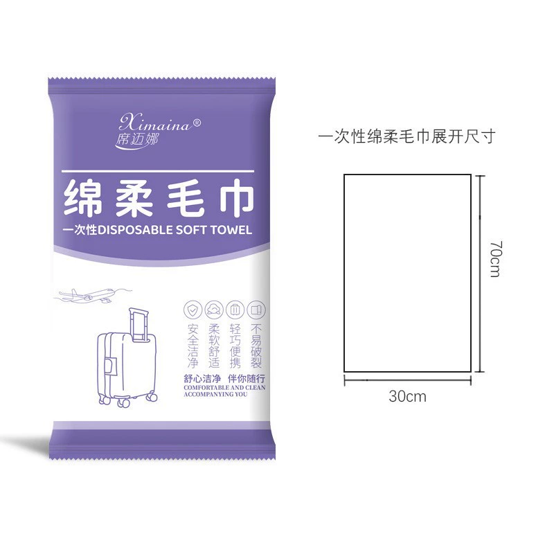Disposable Compressed Towels, Increased Thickness, Multiple Sizes (24×30–70×140 cm), Single & 20‑pc Packs