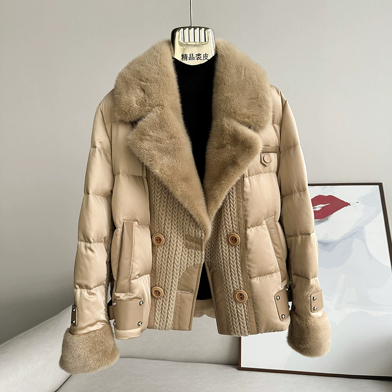 Winter silk lightweight down jacket, goose down