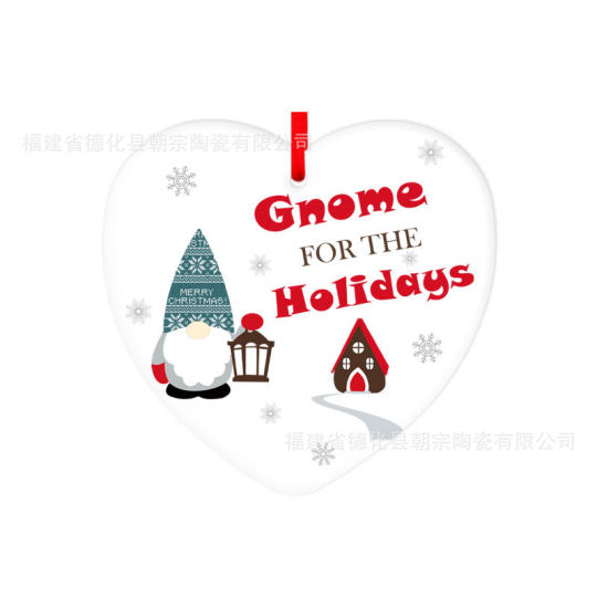 Cross-border Amazon manufacturers directly supply Christmas pendant round heart-shaped single-sided and double-sided pendant printing sublimation