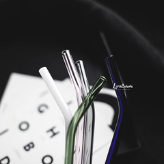 5YA1批發小西郊 ins風彩色玻璃彎吸管 咖啡店用家用攪拌吸管